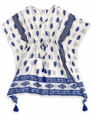 Beach by Roberta Freymann Floral Kaftan Swim Cover Up Tunic Small